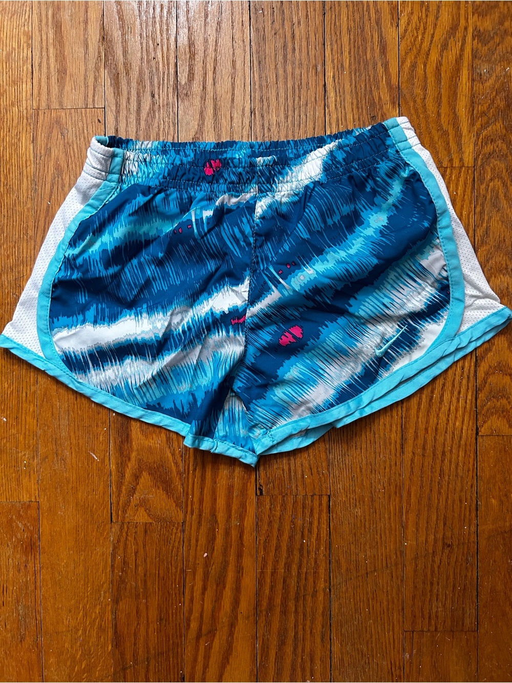 Nike Blue Tie-Dye Print Girls' Athletic Shorts